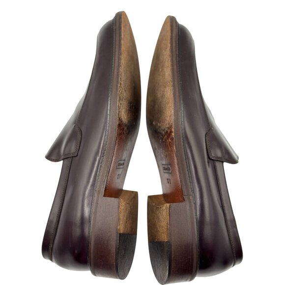 Coach Mens 12D Carson Slip-On Loafers Classic Dress Shoes Brown Leather Italy - Picture 8 of 16